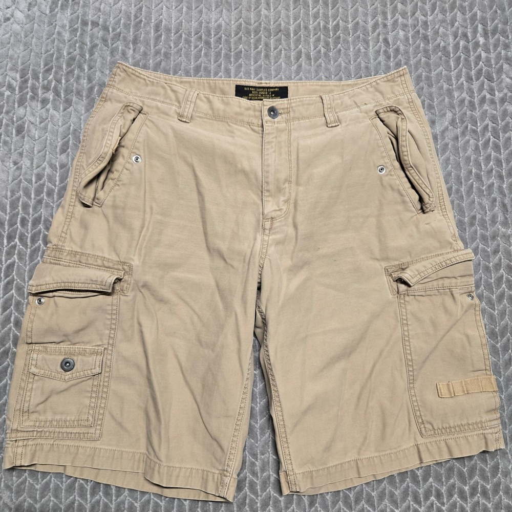 Old Navy Surplus Co Mens 33 Khaki Tan Cotton Cargo Shorts Military Reg Issue